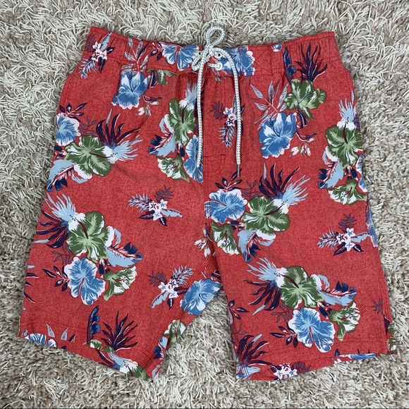 Coolibar Other - Coolibar Hawaiian Floral Print Swim Trunks A6